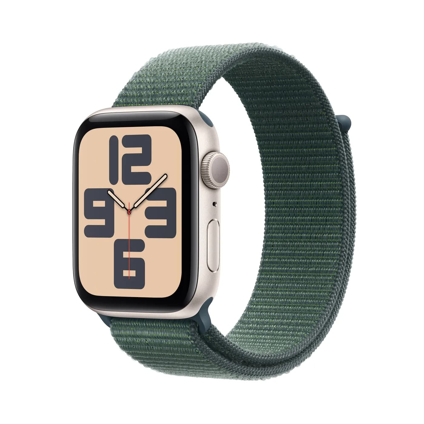 2024 Apple Watch SE Sport Loop 2nd generation — Lumière stellaire · Vert lac · 44mm